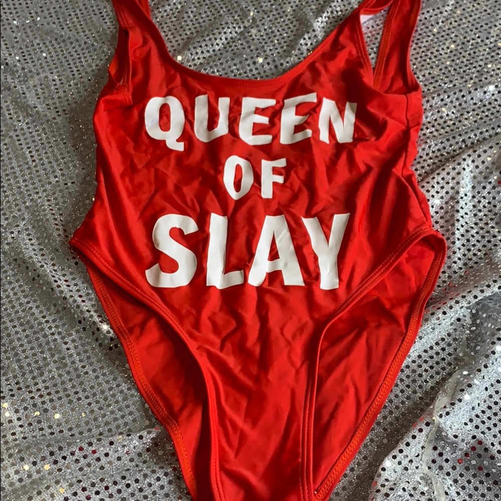 Queen of slay one-piece bathing suit
